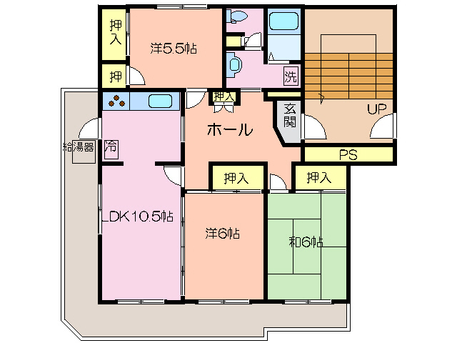 福知山市土師新町のマンションの間取り