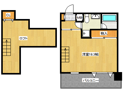 神戸市灘区友田町のマンションの間取り