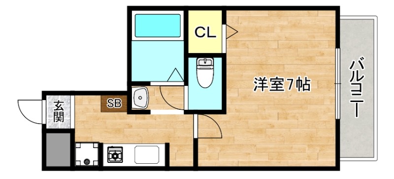 大阪市生野区中川のマンションの間取り