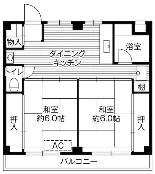 ビレッジハウス鎌ヶ谷2号棟の間取り