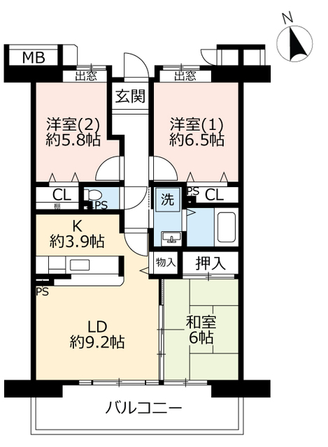 ＵＲアーバンラフレ虹ヶ丘中の間取り