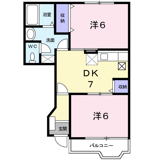 ベルデュール　Ａの間取り