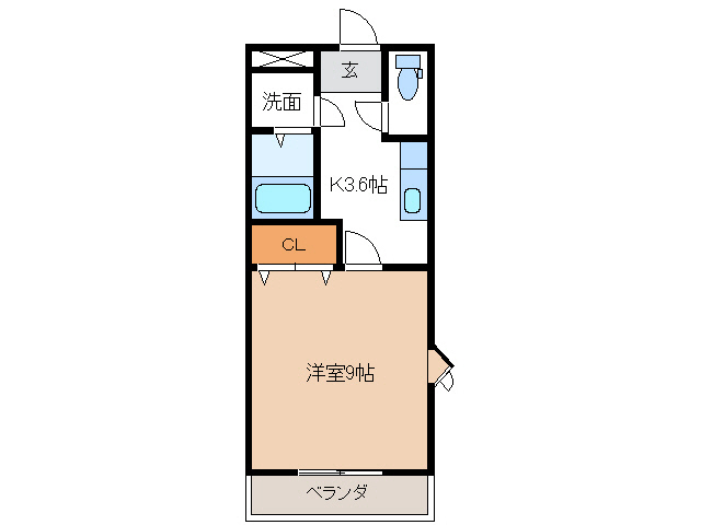 岐阜市正木のアパートの間取り