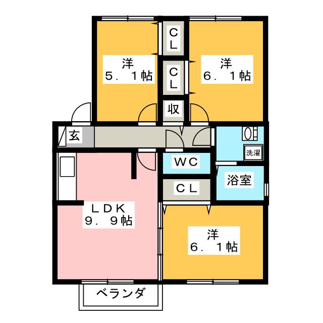 セラリッシュ　Ａ棟の間取り