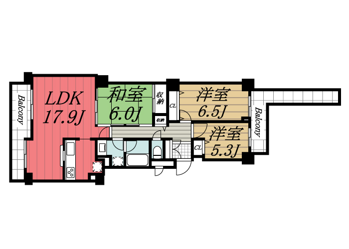 印西市小倉台のマンションの間取り