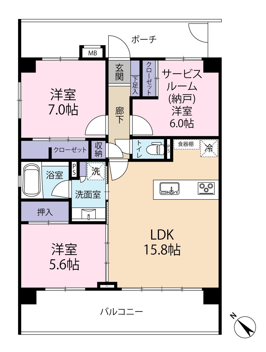 【レーベン南浦和グラードコンドミニオの間取り】