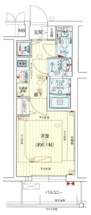 大阪市天王寺区上汐のマンションの間取り