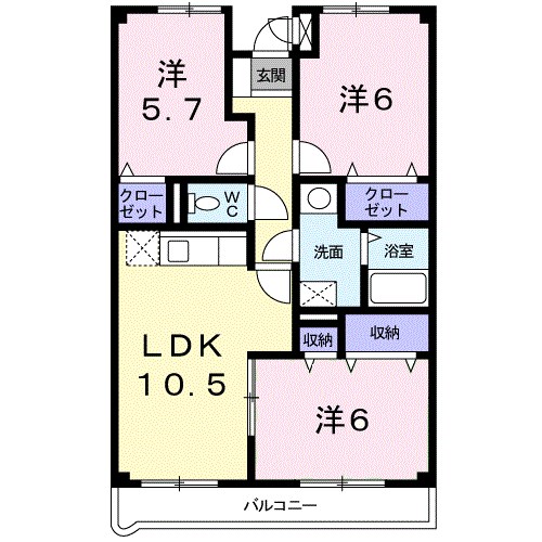 ラルジュウエストの間取り