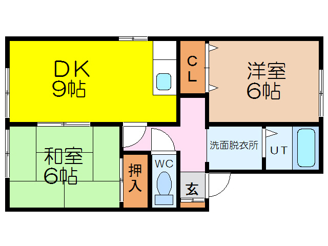 諫早市多良見町化屋のアパートの間取り