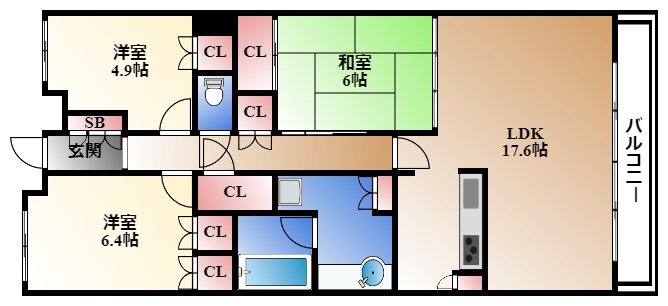 レザンドール東山元町の間取り