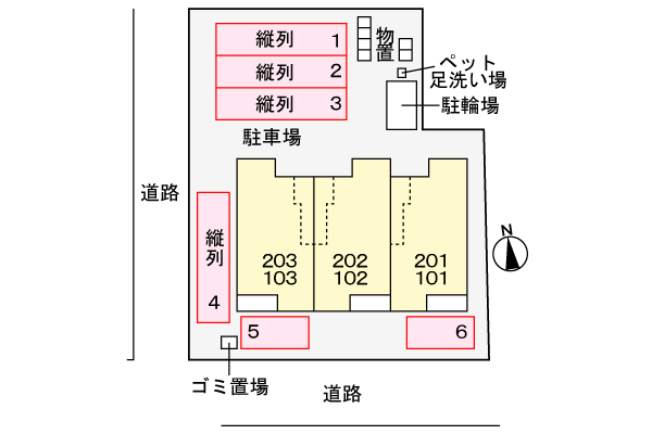 【ホワイトストークVIIの駐車場】