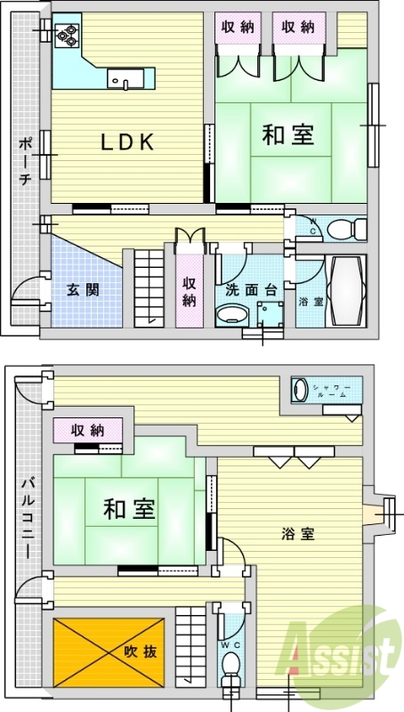 大阪市西淀川区姫島のアパートの間取り