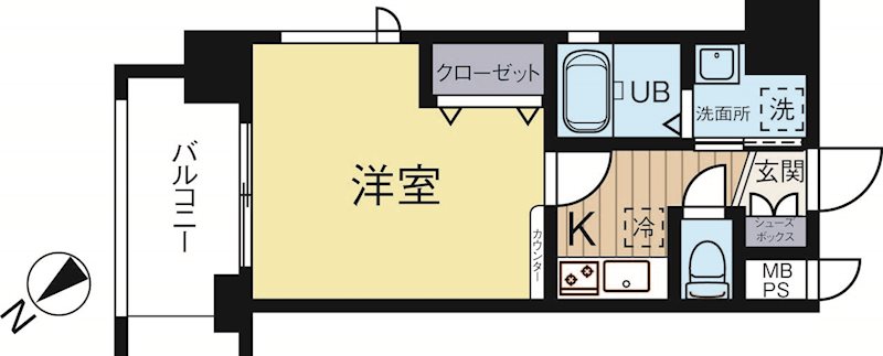 福岡市博多区中洲のマンションの間取り