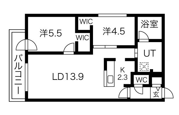 CRESCENDO月寒西の間取り