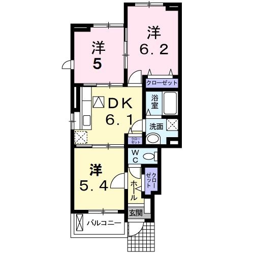 伊勢市勢田町のアパートの間取り