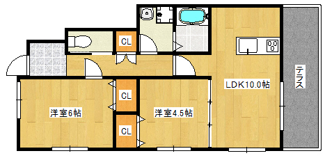 高砂市阿弥陀町阿弥陀のアパートの間取り