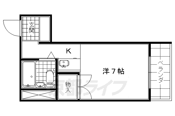 京都市下京区粉川町のマンションの間取り