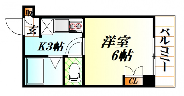 広島市中区広瀬町のマンションの間取り