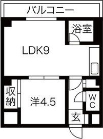 札幌市東区北四十条東のマンションの間取り