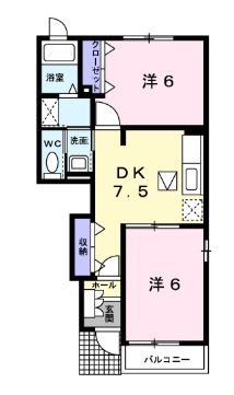 糟屋郡篠栗町大字和田のアパートの間取り