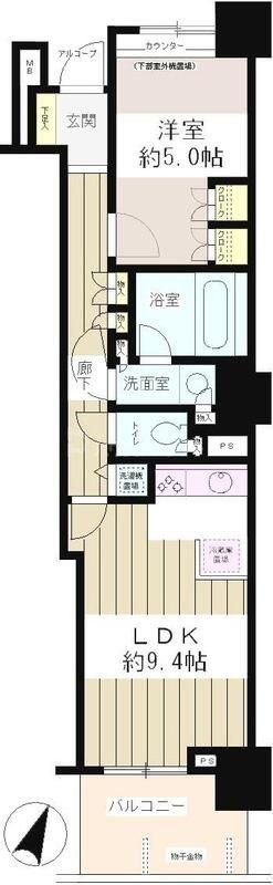 豊島区北大塚のマンションの間取り