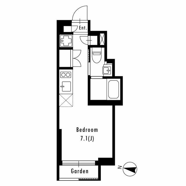 【目黒区柿の木坂のマンションの間取り】