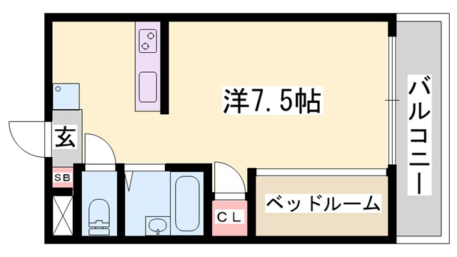 クラージュ保城の間取り