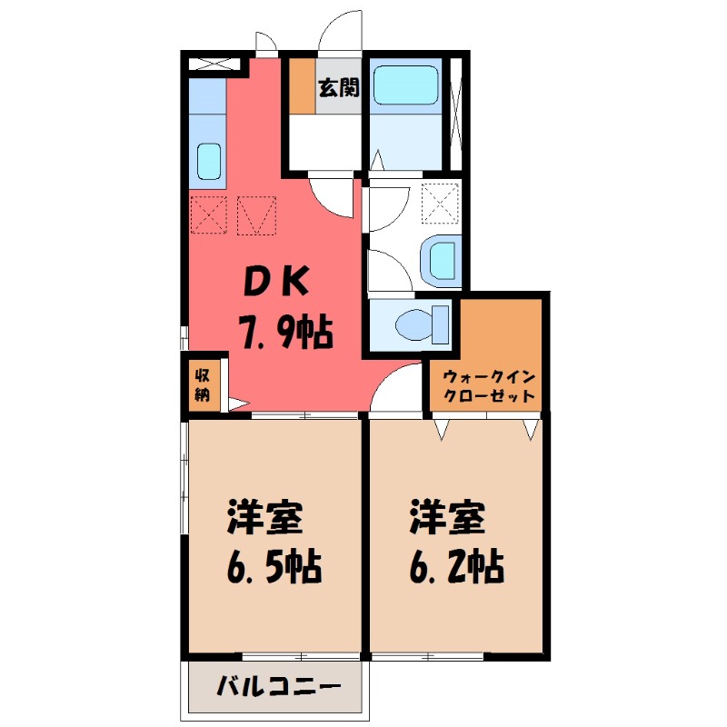 【太田市牛沢町のアパートの間取り】