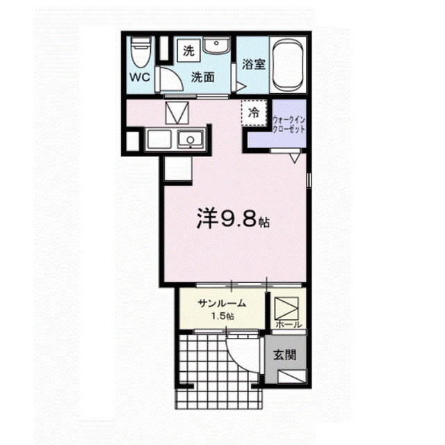 佐久市猿久保のアパートの間取り