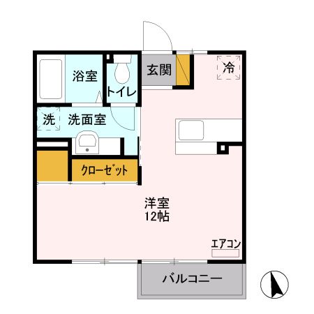 宇都宮市針ケ谷のアパートの間取り