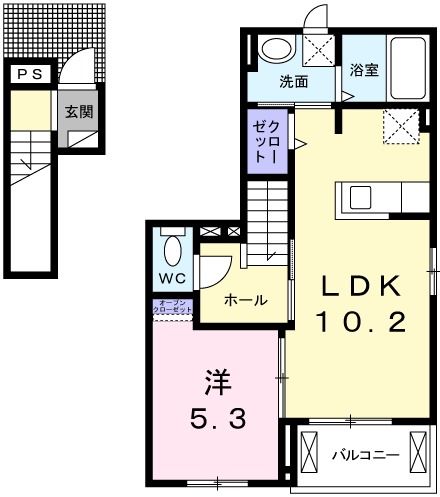 鈴鹿市安塚町のアパートの間取り