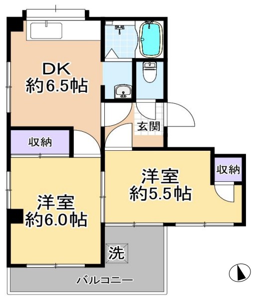 小平市花小金井南町のマンションの間取り