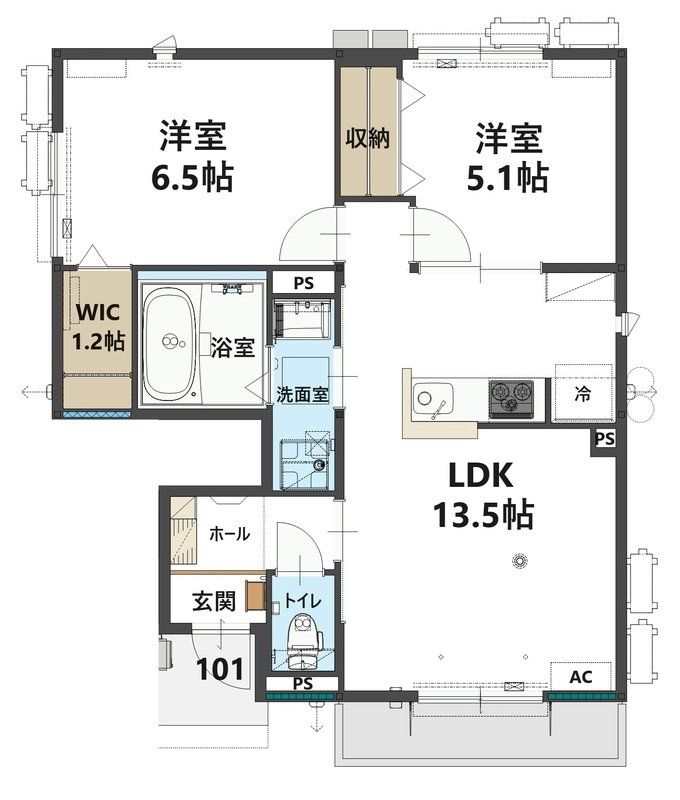 狭山市狭山台のアパートの間取り