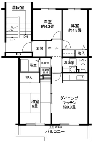 ヒルズ千草台　1号棟の間取り