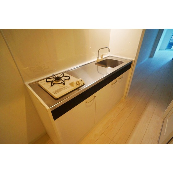 キッチン　１口ガスコンロ付き幅広キッチン