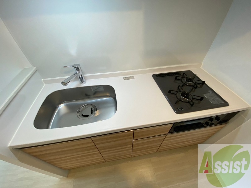 キッチン　２口システムキッチンなので、すぐお料理に使えます！