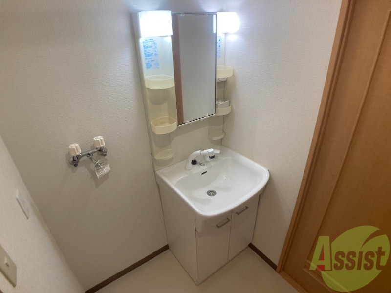 洗面設備　シャンプードレッサー。身支度はここでばっちりですね。