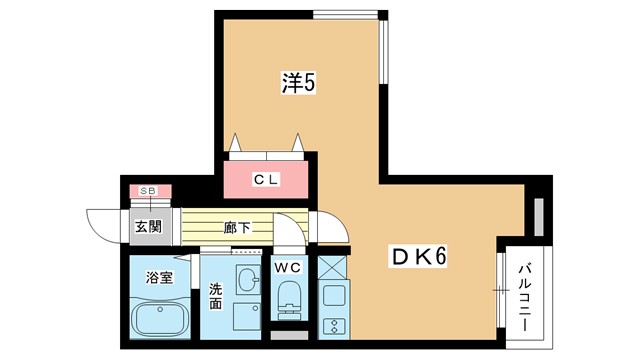 阪急宝塚線 服部天神駅 徒歩2分 5階建 築26年の間取り写真