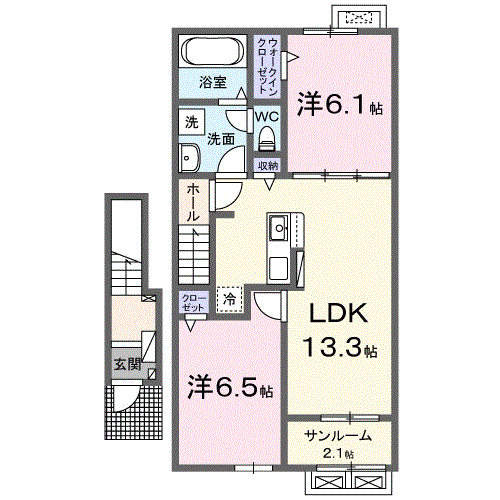 由利本荘市東町 2階建の間取り写真