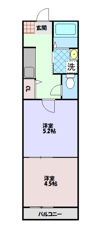仙台市地下鉄東西線 六丁の目駅 徒歩9分 3階建 築4年の間取り写真