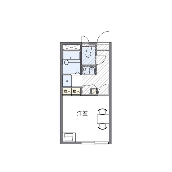 岡山市東区西大寺上のアパートの間取り