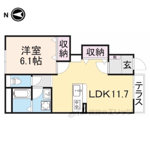 天理市小路町のアパートの間取り