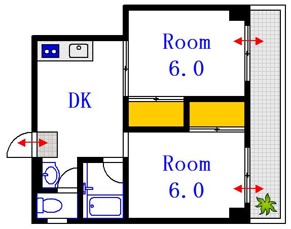 【広島市中区南竹屋町のマンションの間取り】