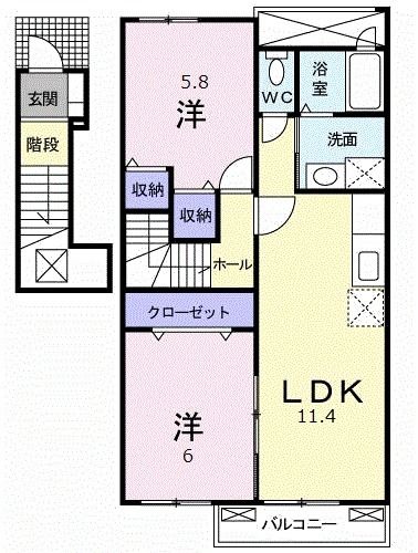 ブライトネス　エスティ　Ａ棟の間取り