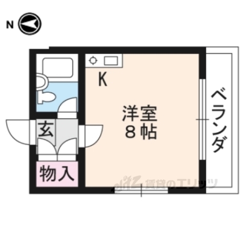 大津市御幸町のマンションの間取り