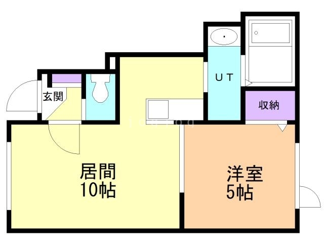 帯広市西十六条南のアパートの間取り