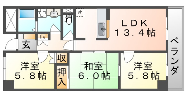 インペリアル南ヶ丘の間取り