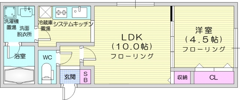 札幌市北区麻生町のマンションの間取り