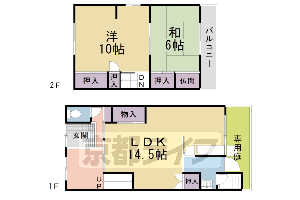 山ノ内瀬戸畑町貸家の間取り