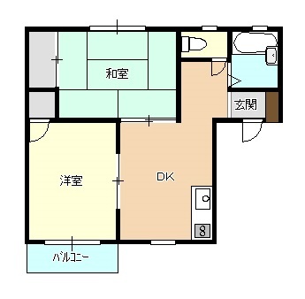 新発田市新栄町のアパートの間取り